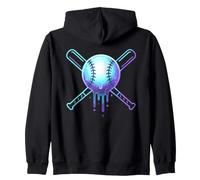 Cosmic Drip Baseball Graphic Blue Vaporwave Aesthetic Sweat à Capuche
