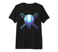 Cosmic Drip Baseball Graphic Blue Vaporwave Aesthetic T-Shirt Haut de Gamme