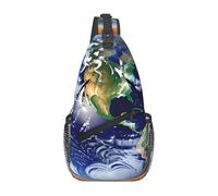Cosmic Earth C'est un sac à bandoulière décontracté pour homme avec une grande capacité de stockage et une poche plaquée de chaque côté, noir, taille unique