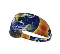 Cosmic Earth Picture Bandeau d'exercice élastique, serre-tête pour hommes et femmes, bandeau pour cheveux pour yoga, fitness