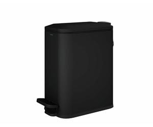 COSMIC Essentials Poubelle de Salle de Bain et Cuisine avec Système de Pédale de Design Moderne et Capacité de 5L. Poubelle avec Couvercle Rectangulaire et Petite pour Toilettes. Couleur Noir Mat