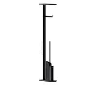 COSMIC Flat Porte-Papier Toilette à Base Plate avec Brosse de Toilette Intégrée Ultra-Fine pour Salle de Bain. Porte-Papier Toilette Autoportant avec Brosse en Silicone, en Couleur Noir Mat