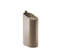 COSMIC Flat Poubelle de Salle de Bain et Cuisine Compacte avec Ouverture par Bouton-Poussoir au Design Ovale et Capacité de 2,5L. Petite Poubelle avec Couvercle pour Toilettes de Couleur Sable