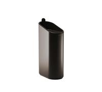 COSMIC Flat Poubelle de Salle de Bain et de Cuisine Compacte avec Ouverture par Bouton-Poussoir au Design Ovale et Capacité de 2,5 L. Petite Poubelle avec Couvercle pour Toilettes de Couleur Noir Mat