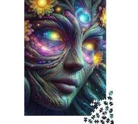 Cosmic Flower Face Adult Puzzle for Decompression Cosmic Galaxy Face Art Educational Game Challenge 1000 Piece 70x50cm 1000pcs