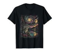 Cosmic Frog Moon Forest Lake Nature surréaliste T-Shirt Graphique avec Valeur