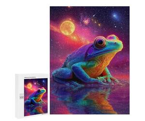 Cosmic Frog Reflections Puzzle 1000 Pièces Educa Jouet en Bois Cadeau Unique Décoration Intérieure Jeu Éducatif Challenge Toy Adultes Et Enfants À Partir De 14 Ans 500 PCS