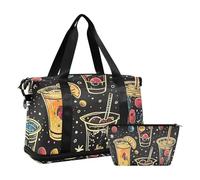 Cosmic Galaxy Sac fourre-tout pliable avec trousse de toilette pour voyages d'affaires, Boisson cosmique Galaxy, 1 size