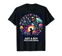Cosmic Gems & Space Boy Passionné de Mines Design T-Shirt