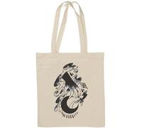 Cosmic God Hand Tattoo Ink Style Art Grab The Moon Sac fourre-tout en coton naturel Blanc
