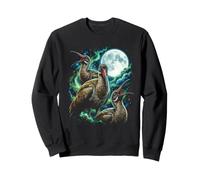 Cosmic Hurlant Hadeda Ibis Oiseaux sous la Pleine Lune Nuit Sweatshirt