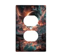 Cosmic Landscape Plaques de protection pour interrupteur de lumière, paysage céleste vibrant pour décoration murale, plaques murales thermoplastiques, prise duplex simple de taille standard