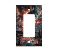 Cosmic Landscape Plaques de protection pour interrupteur de lumière, paysage céleste vibrant pour décoration murale, plaques murales thermoplastiques, taille standard à bascule simple