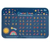 Cosmic Love Lot de 30 paires de boucles d'oreilles à coller, Plastique, adhésif