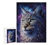 Cosmic Lynx Portrait Print Puzzle 1000 Pièces Educa Jouet en Bois Cadeau Unique Décoration Intérieure Jeu Éducatif Challenge Toy Adultes Et Enfants À Partir De 14 Ans 500 PCS
