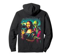 Cosmic Mona Lisa and UFO Alien Friendship Shirt Homme Femme Sweat à Capuche