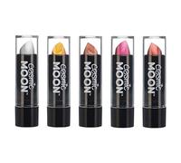 Cosmic Moon - Rouge à lèvres métallique - 5g - Pour des lèvres métalliques envoûtantes! - Assortiment de 5 couleurs - Include: Argent, Or, Or Rose, Rose, Rouge