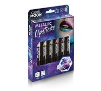 Cosmic Moon - Rouge à lèvres métallique - 5g - Pour des lèvres métalliques envoûtantes ! - Cofrett - Inclut: Rose, Or, Bleu, Vert, Argent, Violet