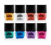 Cosmic Moon - Vernis à Ongles Métallique - 10ml - Pour des ongles métalliques envoûtants - Assortiment de 8 couleurs - Inclut: Argent, Or, Or Rose, Rose, Rouge, Vert, Bleu, Violet