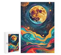 Cosmic Moonlit Waves Puzzle 1000 Pièces Educa Jouet en Bois Cadeau Unique Décoration Intérieure Jeu Éducatif Challenge Toy Adultes Et Enfants À Partir De 14 Ans 1000 PCS