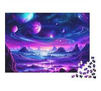 Cosmic Mountains Puzzle for Adultes 1000 Pièces Matériau Papier Recyclable Psychedelic Art Puzzle Parent Enfant Accessoires de Jeu Developing Garçons et Filles‘s Intelligence Toy 52x38cm/...