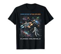 Cosmic Odyssey Pixel Explorer, Jeu Spatial rétro, Art de Science-Fiction T-Shirt