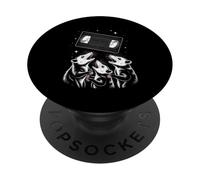 Cosmic Opossum Trio Worship Retro VHS Tape PopSockets PopGrip Adhésif
