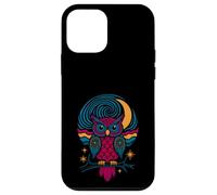Cosmic Owl Wisdom Boho Hippie Mandala Moon Swirl Rétro Coque pour iPhone 12 Mini