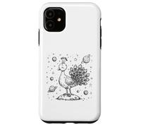 Cosmic Peacock Dreamer Céleste Space Oiseau Ligne Art Coque pour iPhone 11