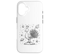 Cosmic Peacock Dreamer Céleste Space Oiseau Ligne Art Coque pour iPhone 16