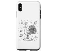 Cosmic Peacock Dreamer Céleste Space Oiseau Ligne Art Coque pour iPhone XS Max