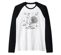 Cosmic Peacock Dreamer Céleste Space Oiseau Ligne Art Manche Raglan