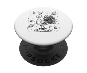Cosmic Peacock Dreamer Céleste Space Oiseau Ligne Art PopSockets PopGrip Adhésif