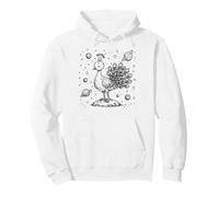Cosmic Peacock Dreamer Céleste Space Oiseau Ligne Art Sweat à Capuche