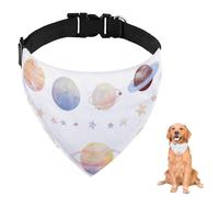 Cosmic Planet Bandana pour chien avec sangle réglable et anneau en D - Écharpe triangulaire pour chat - Vêtements et accessoires pour chiens, chiots, chats - Lavable en machine