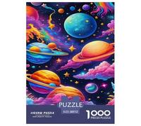 Cosmic planètes Puzzle 1000 Pieces Cadeau Unique intéressant Jeu Éduchatif Challenge Toy À De Qualité Supérieure Peinture Art pour Adultes Enfants 52x38cm/1000pcs