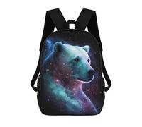 Cosmic Polar Bear Art Print-11 Sacs À Dos Imprimés En 3D Pour Enfants 17inch Sacs À Dos Tendance Et Décontractés Pour La Journée, Sacs De Voyage, Sacs À Dos D'extérieur Pour Garçons Et Filles