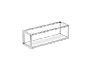 COSMIC - Porte-serviettes avec étagère et panier - Collection The Grid | Finition blanche chromée | Installation facile avec vis | Dimensions : 35 x 11 x 11 cm