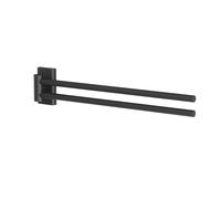 COSMIC Porte-Serviettes Noir Mat avec vis - Dimensions : 36,7 x 3,8 x 7,2 cm