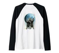 Cosmic Raton Laveur Trio drôle Animal Bizarre Lune Meme (Art Back) Manche Raglan