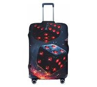 Cosmic Red Sparkle Dice Housses de bagage de voyage élastiques pour valise de 45,7 à 81,6 cm, noir, S