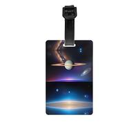 Cosmic Saturn Étiquette de bagage avec bracelet amovible noir 17,5 cm de long pour une identification facile des bagages