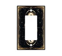 Cosmic Serpent Plaque de protection pour interrupteur Motif céleste noir et doré pour décoration d'intérieur, plaques murales thermoplastiques Taille standard