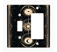 Cosmic Serpent Plaque d'interrupteur/couvercles de prise, motif céleste noir et doré pour décoration d'intérieur, plaques murales en thermoplastique, taille standard