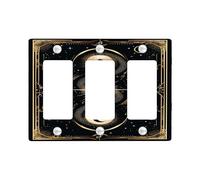 Cosmic Serpent Plaque murale pour interrupteur Motif céleste noir et doré pour décoration d'intérieur, plaques murales thermoplastiques de taille standard