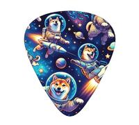Cosmic-Shiba-Journey Lot de 12 médiators avec 3 épaisseurs et boîte de rangement, médiators en ABS pour guitare basse électrique