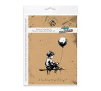 Cosmic Shimmer Andy Skinner & Katy Sue Ensemble de tampons en caoutchouc pré-découpés Nowhere to Go But Up Image 11,7 x 8,9 cm et citation 1 x 8,6 cm pour estampage dans techniques mixtes, journal