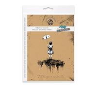 Cosmic Shimmer Andy Skinner & Katy Sue Jeu de tampons en caoutchouc pré-découpés I'll Be Your Umbrella Image 12 x 8,9 cm et citation 1,3 x 8,9 cm pour estampage dans techniques mixtes, journal d'art