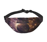 Cosmic Shining P-Lanet Sac banane de grande taille avec 3 poches à fermeture éclair pour transporter toutes les tailles de téléphones portables pour l'exercice en plein air, noir, taille unique,