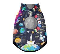 Cosmic Space Galaxy Planets Pluto Venus Mars Jupiter Gilet d'hiver pour animal domestique avec trous de suspension, coupe-vent en polaire extra chaude pour chien et chat Taille S